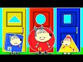 Lycan in Arabic 🌟 Lycan Learns about Colorful Shapes with Doors | Lycan's Funny Stories For Kids