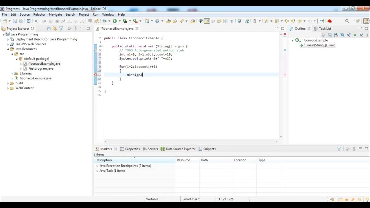 Fibonacci series in java || Java programs || Basic programming || how ...
