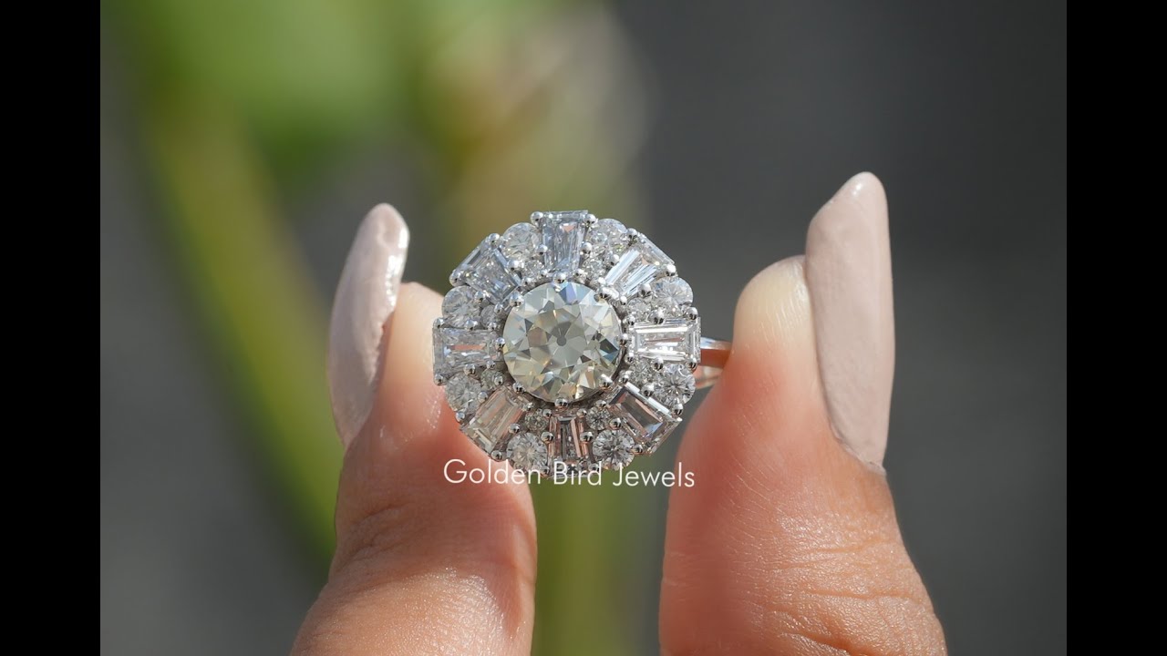 Round Moissanite Cluster Ring 
