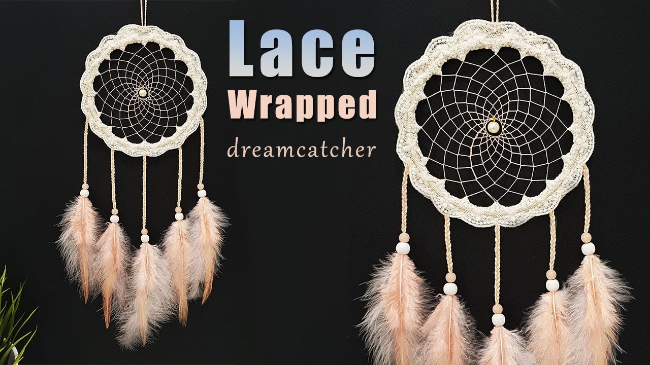DIY Tutorial l Lace Wrapped Dreamcatcher l  flower shaped