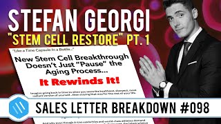 Stefan Georgi Stem Cell Restore Sales Letter Breakdown - PART 1 Proven Ads