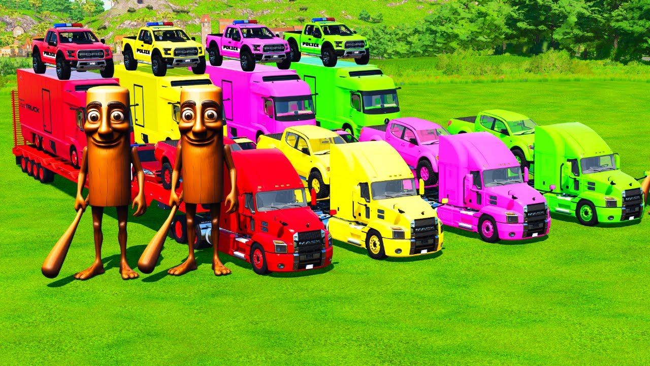 Transporte de Cor com Tayo! Todos os Caminhões Misturadores de Cores com Plataforma Dupla,Volvo–FS22