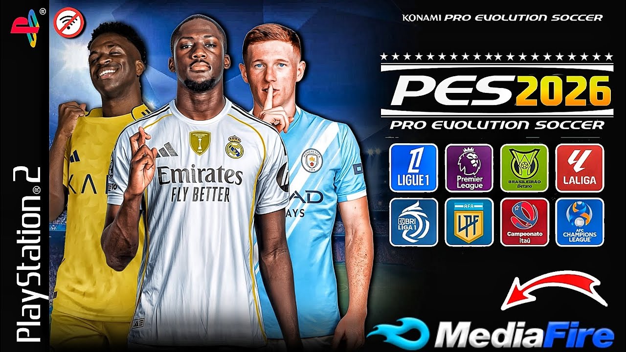 🚨 NOVO! PÉS 2026 (PS2) DOWNLOAD via MEDIAFIRE! RUMO ESTRELATO AETHERSX2, PCSX2 & OPL ATUALIZADO ✅️