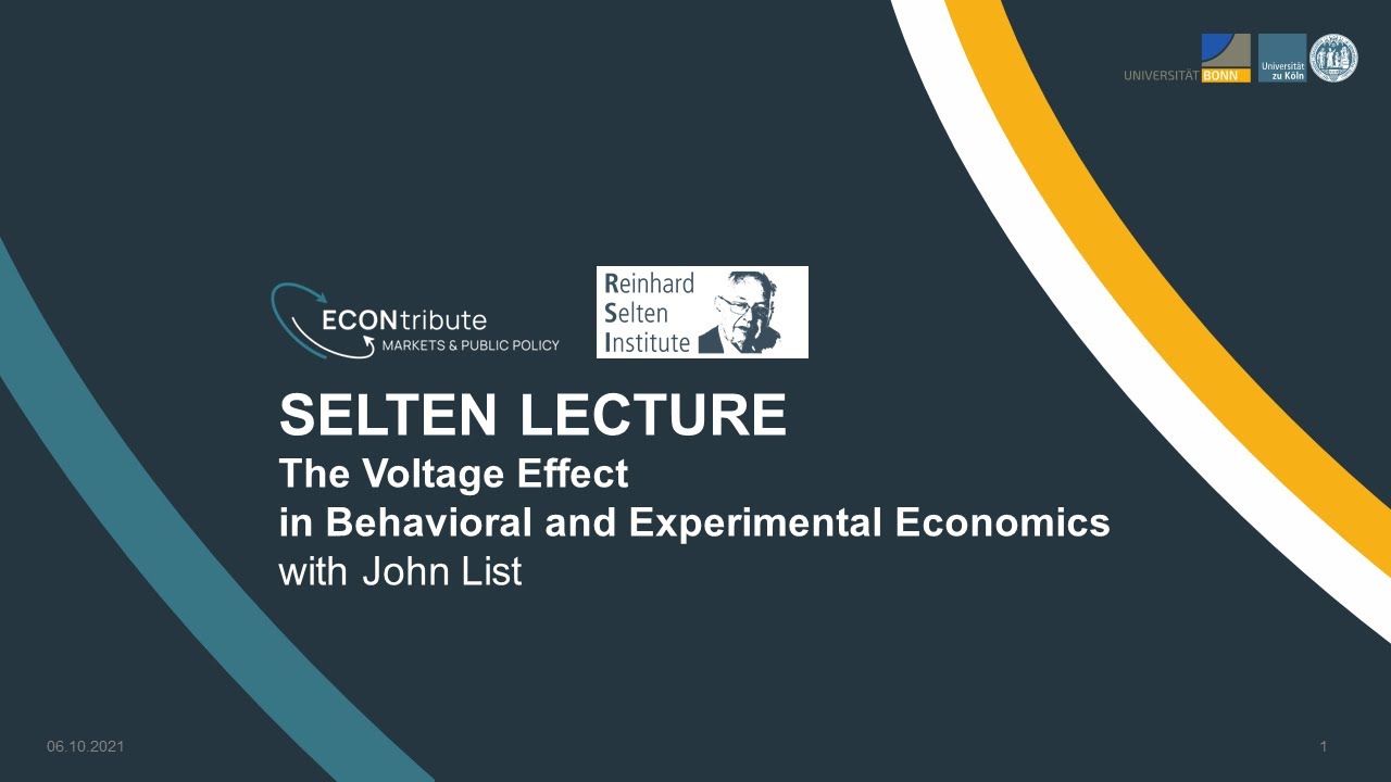 Selten Lecture with John List (University of Chicago)