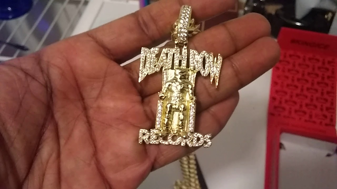 Hip Hop DEATH ROW RECORDS Prisoner Necklace Rhinestones Pendant Accessories  For Man Woman Iced Out Jewelry - AliExpress