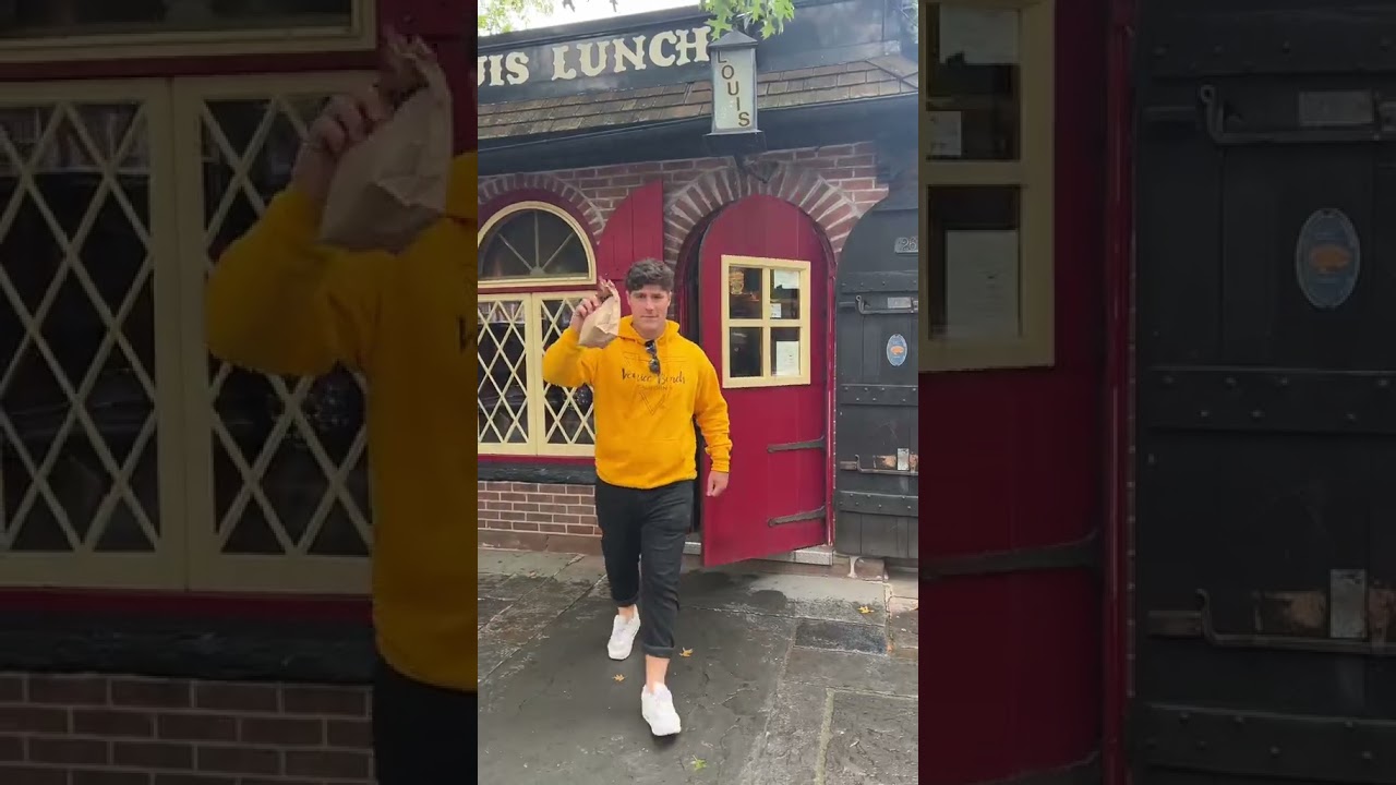THIS CONNECTICUT RESTAURANT INVENTED THE HAMBURGER! 📍Louis Lunch in New Haven! 🍔 #DEVOURPOWER