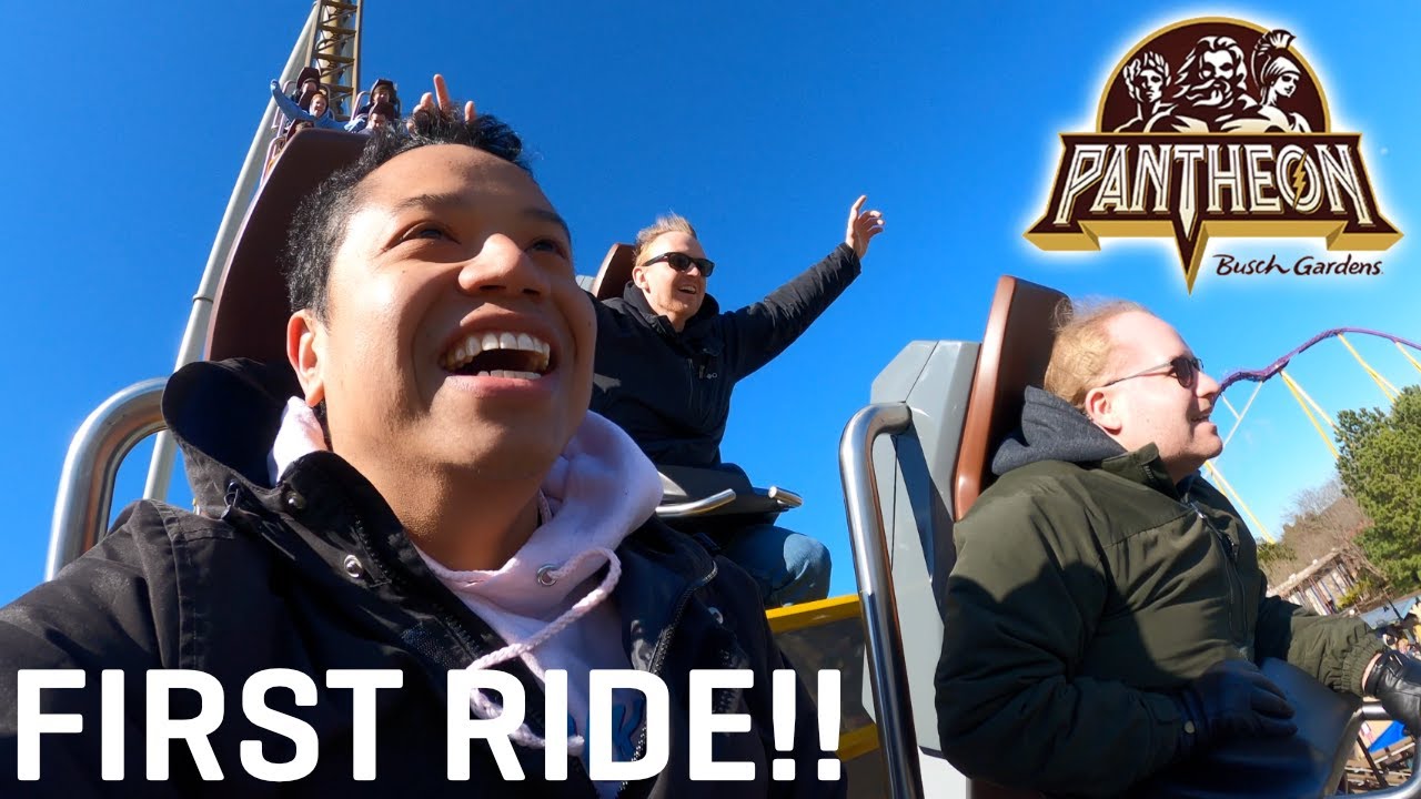 Our First Ride on Pantheon! - Reverse POV & Reaction - Busch Gardens Williamsburg