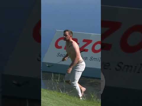 Paul Dunne plays shot topless! | 2022 Cazoo Open Supported by Gareth Bale