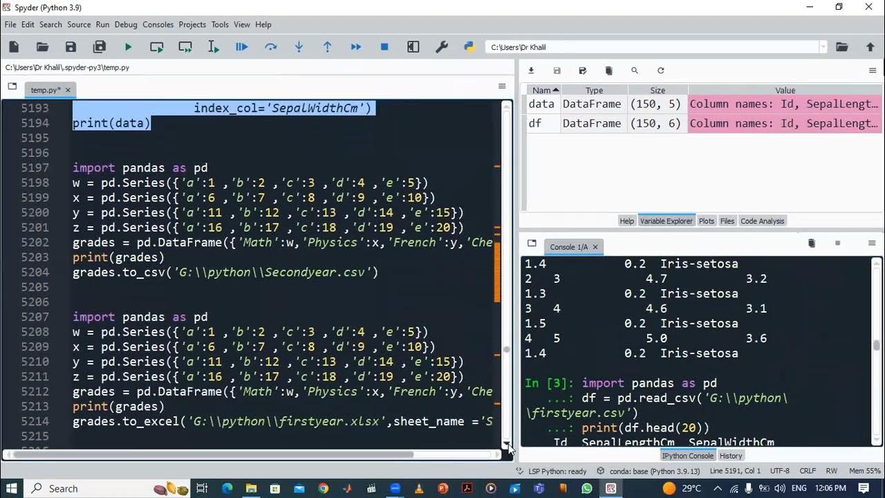 130_ Reading and Saving files using Pandas_التعامل مع الملفات باستخدام ...