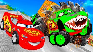 Lightning McQueen and MATER vs ZOMBIE  Pixar cars Zombie apocalypse in  BeamNG.drive