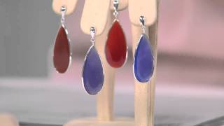 Colors of Chalcedony Elongated Sterling Dangle Earrings with Jennifer Coffey