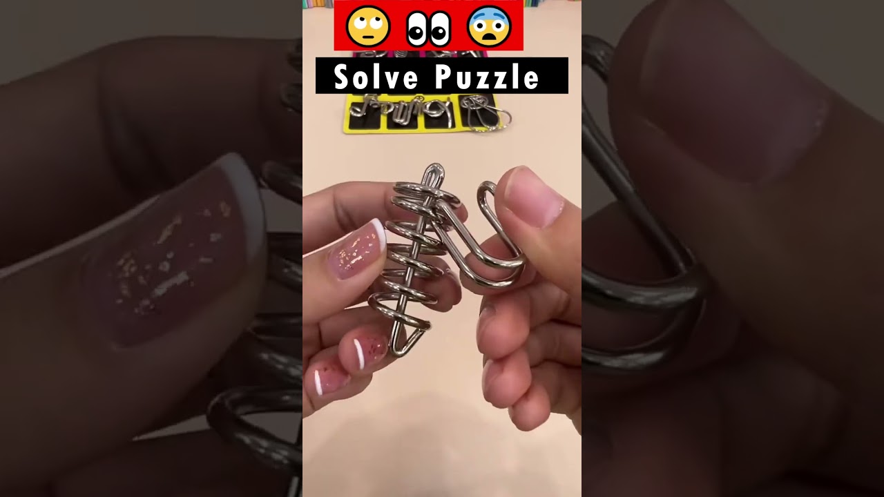 Unlock metal spring puzzle 