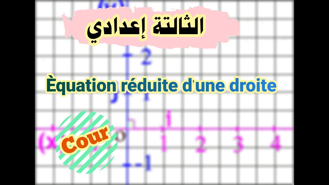 L' èquation d'une droite الثالتة إعدادي : معادلة مستقيم