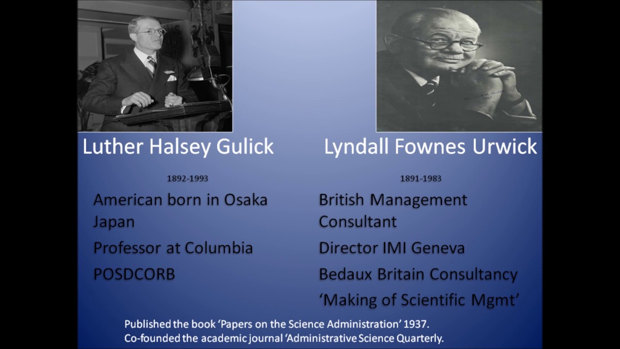 Gulick and Urwick YouTube