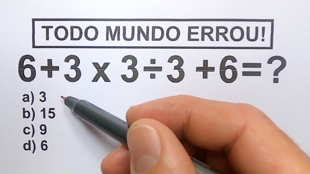 6 + 3 x 3 ÷ 3 + 6 = - YouTube