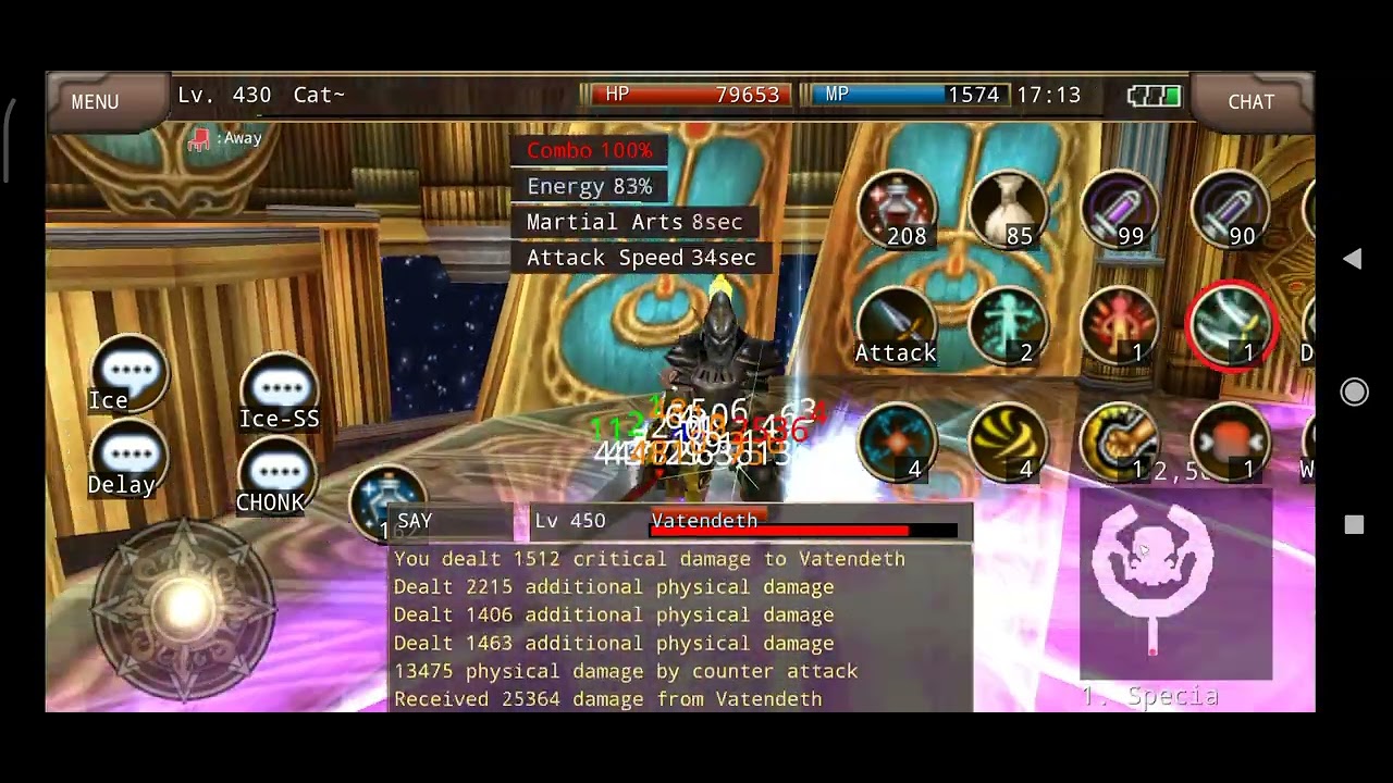 Iruna Online Monk vs Vatendeth Lv450 YouTube