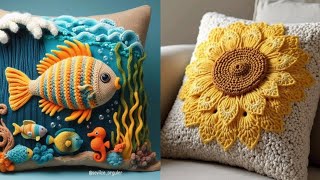 Handmade crochet cushion covers with wool crochet cushion covers designs 