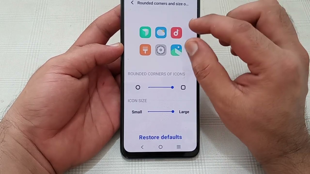 app icon size setting IQOO Z5, IQOO Z5 mein app icon size change Karen