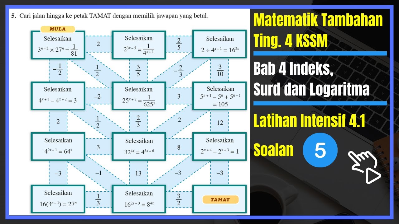 Matematik Tambahan Tingkatan 4 Bab 4 Indeks Surd Dan Logaritma Latihan Intensif 4 1 Soalan 5 Youtube