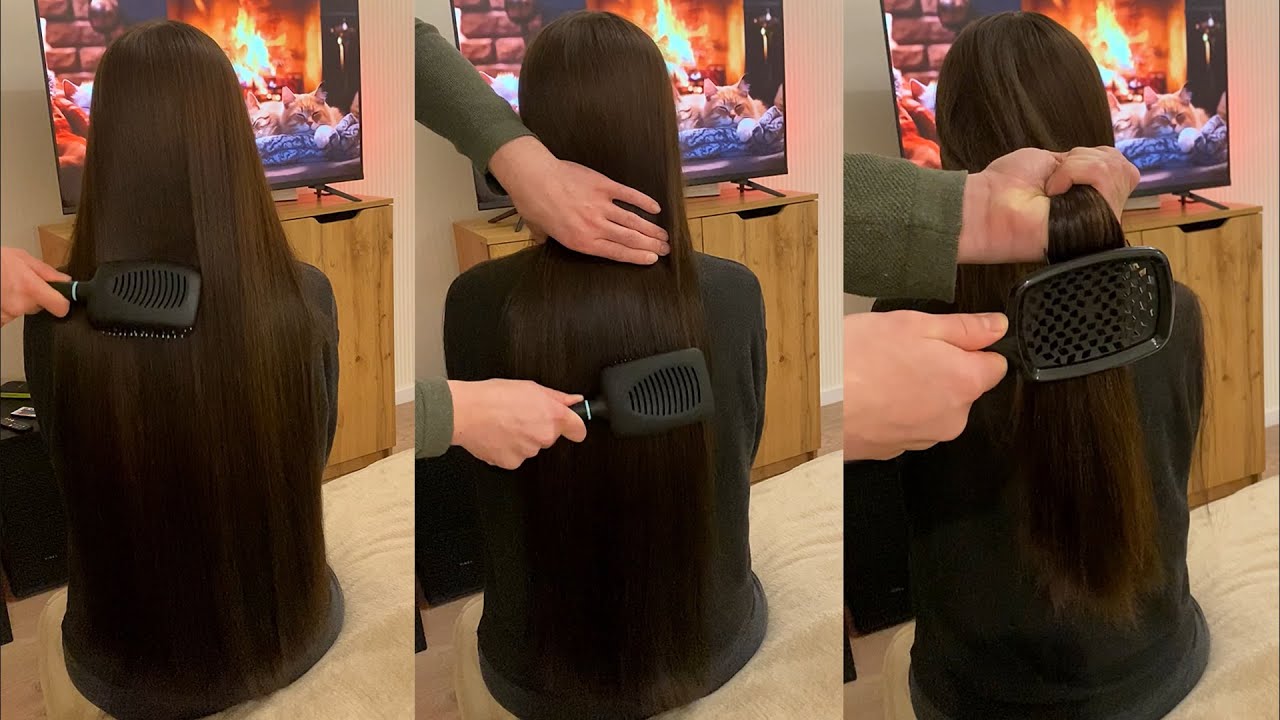 Sounds of Brushing Long Hair: ASMR
