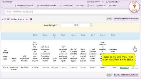 E-File MTD VAT Data to HMRC