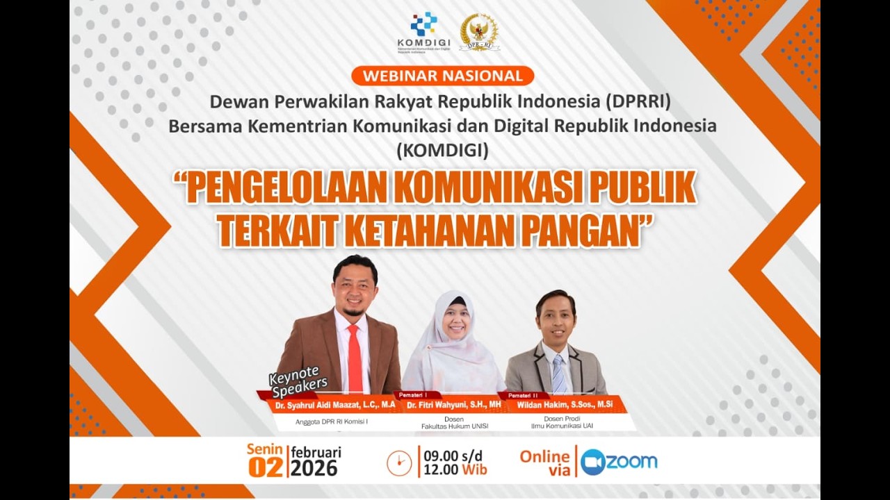 Webinar Nasional “Pengelolaan Komunikasi Publik Terkait Ketahanan Pangan”