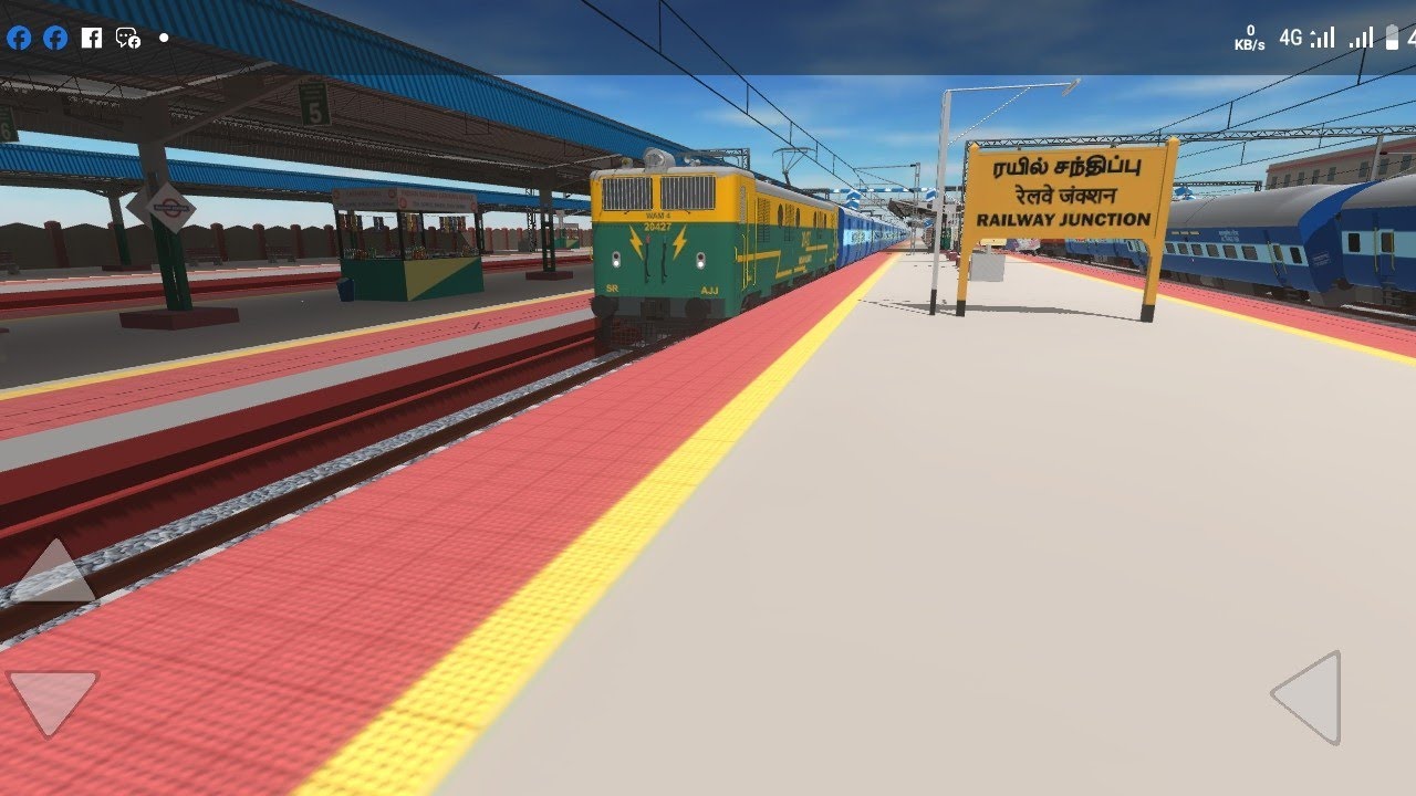Non stop service Indian train crossing 3D