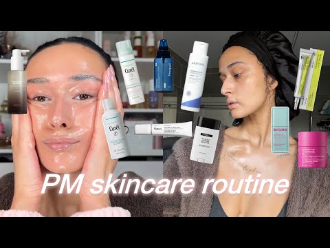 my step by step evening skincare routine - double cleanse, retinal & peptides