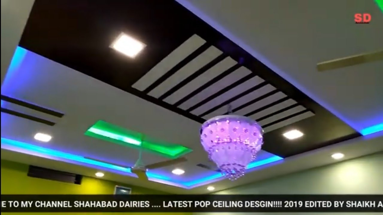 Latest pop ceiling design with two fan hall !!!! Shahabad ...