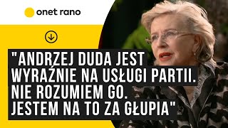 Krystyna Janda: Andrzej Duda jest wyraźnie na usługi partii. Nie rozumiem go. Jestem na to za głupia