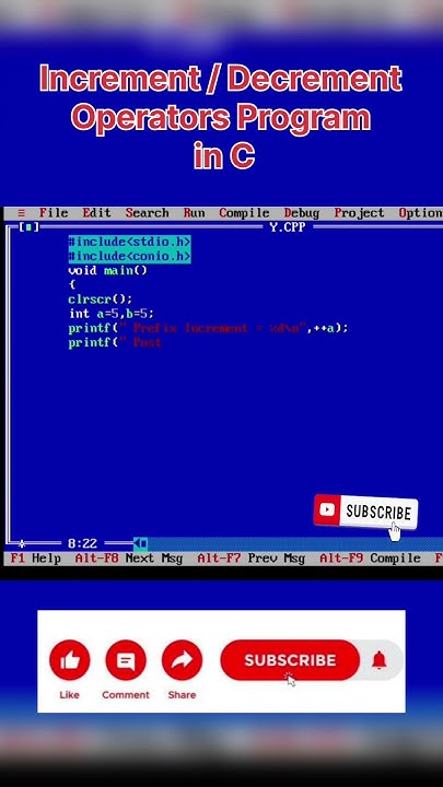 Increment and Decrement Program in C | #shorts #ytshorts #viral # ...