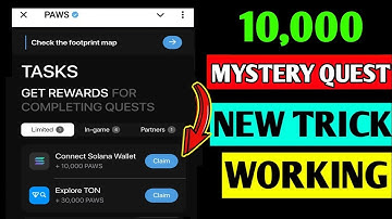 Paws New Task Connect Solana Wallet | How To Connect Solana Wallet Paws | Paws Airdrop Mystery Quest