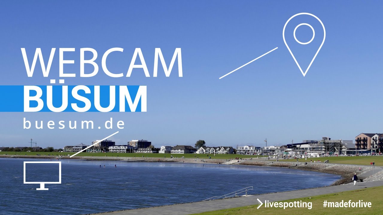 🔵 Nordseepanorama in Büsum - Live von der Mole bis zur Familienlagune mit der Webcam am Grünstrand