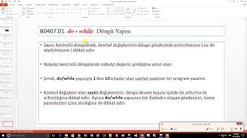B040701 | do/while Döngüsü, Sayılar Örneği