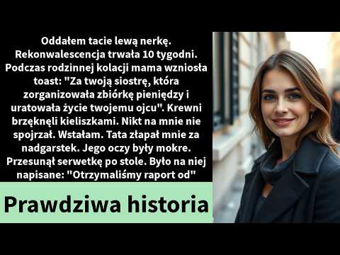 Oddałem tacie nerkę. Chwalili siostrę. Potem tata podał mi kartkę.