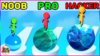 NOOB vs Pro vs HACKER in Stack Rider | All Levels Gameplay Walkthrough (iOS,Android)