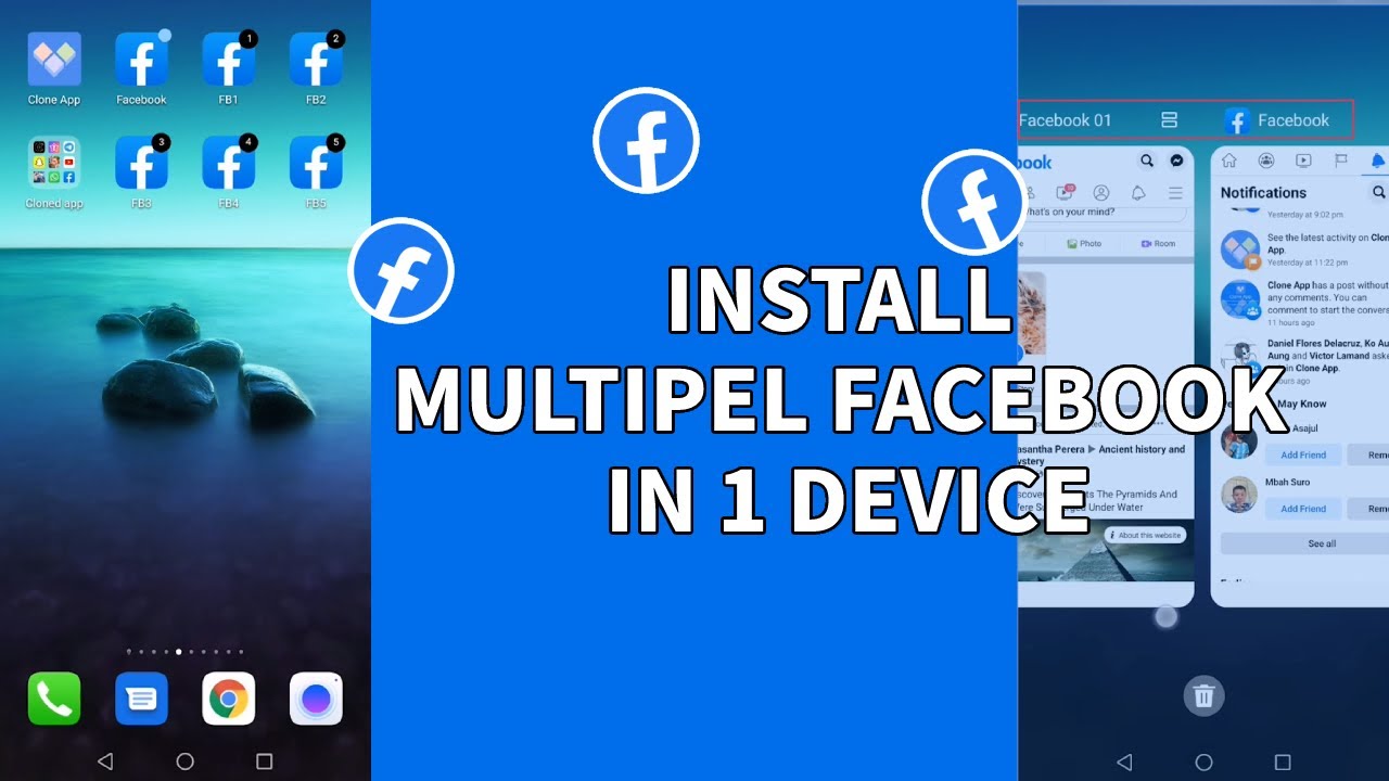 HOW TO INSTALL MULTIPEL FACEBOOK IN 1 DEVICE | Run multiple Facebook accounts