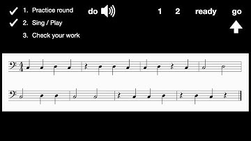 Level 1: Bass Clef C Major sight reading (do re) Exercise #1