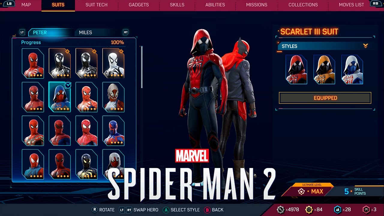 Marvel's Spider-Man 2 – All Suits and Styles Showcase + Symbiote Skins ...