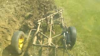 John Deere 2950 and 3-16 55ABH moldboard in Texas  Blackland Clay. Slow Motion