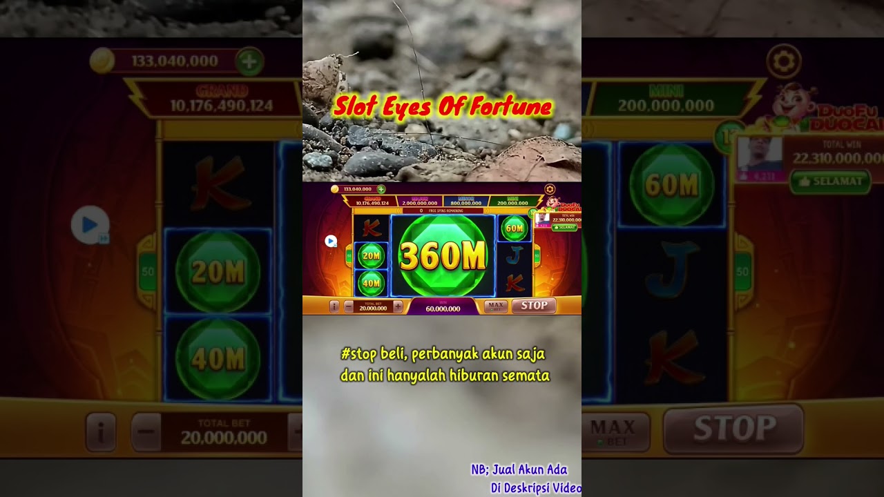 Scatter Max Bet Eyes Of Fortune Dari Modal Sedekahah hari ini