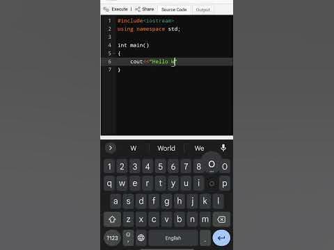C++ Hello World Program | Coding on mobile | Hello World Program | C++ ...
