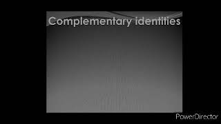 Trigonometric complementary identities