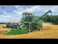 John Deere 4420 Combine Harvesting Wheat