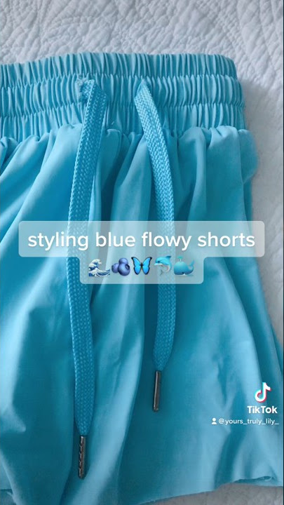 styling blue flowy shorts 🌊🫐🐬 #blue #fyp #fypシ #tiktok #styling #viral  #preppy #flowyshorts 