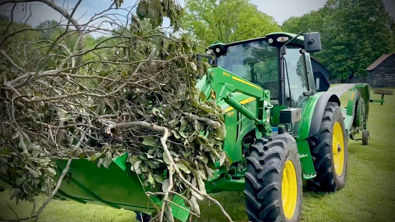 John Deere and A Hard Day’s Work at Cate Farms | Tractor, Chainsaw & A Burn Pile at Dusk