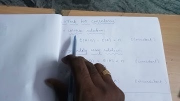 12th Maths unit 1- Test for consistency formula