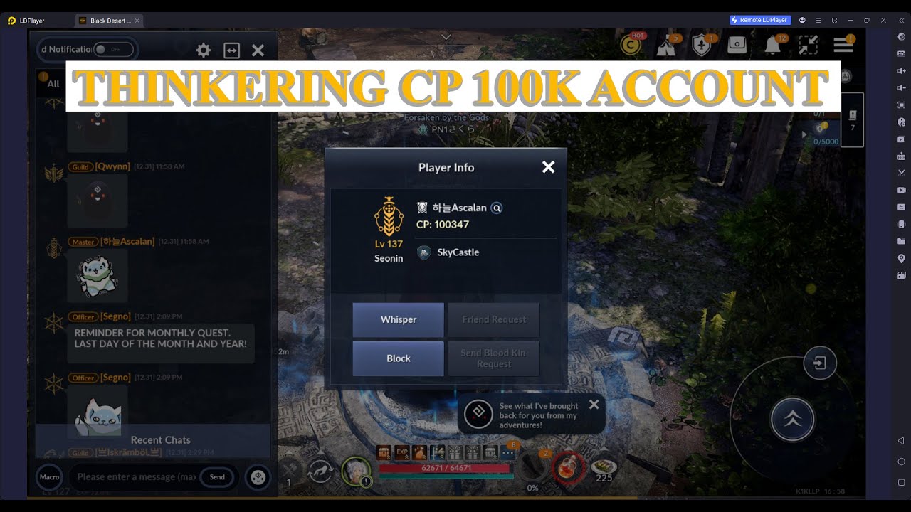 🔴 [LIVE] [EN/ID] Black Desert Mobile | Thinkering CP 100K Account - Insane +13 Moonlit Live!