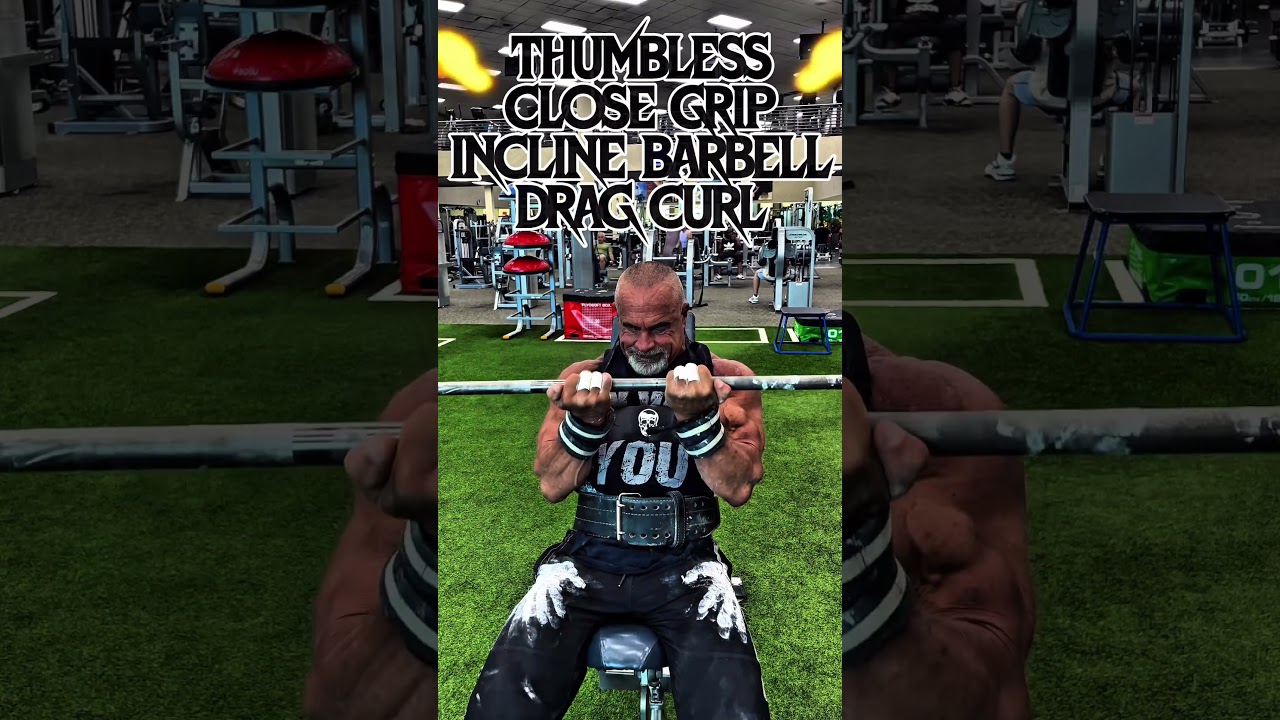THUMBLESS, CLOSE GRIP INCLINE, BARBELL DRAG CURLS FOR BICEPS #BICEPS #workout #workouttips