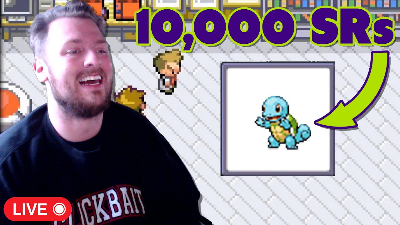 LIVE UNTIL I HIT 10K SRs | FULL ODDS SHINY Squirtle (9700 SRs) | Pokemon FireRed & LeafGreen